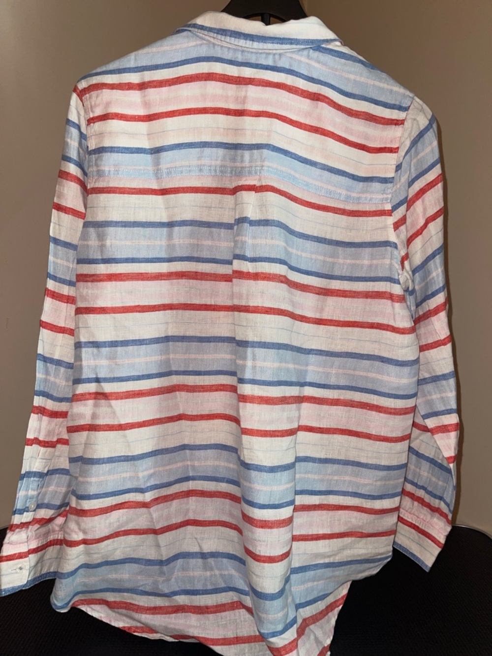 Joules Women's White Button-Up Shirt with Red & Light Blue Stripes sz 10 US - Picture 2 of 3
